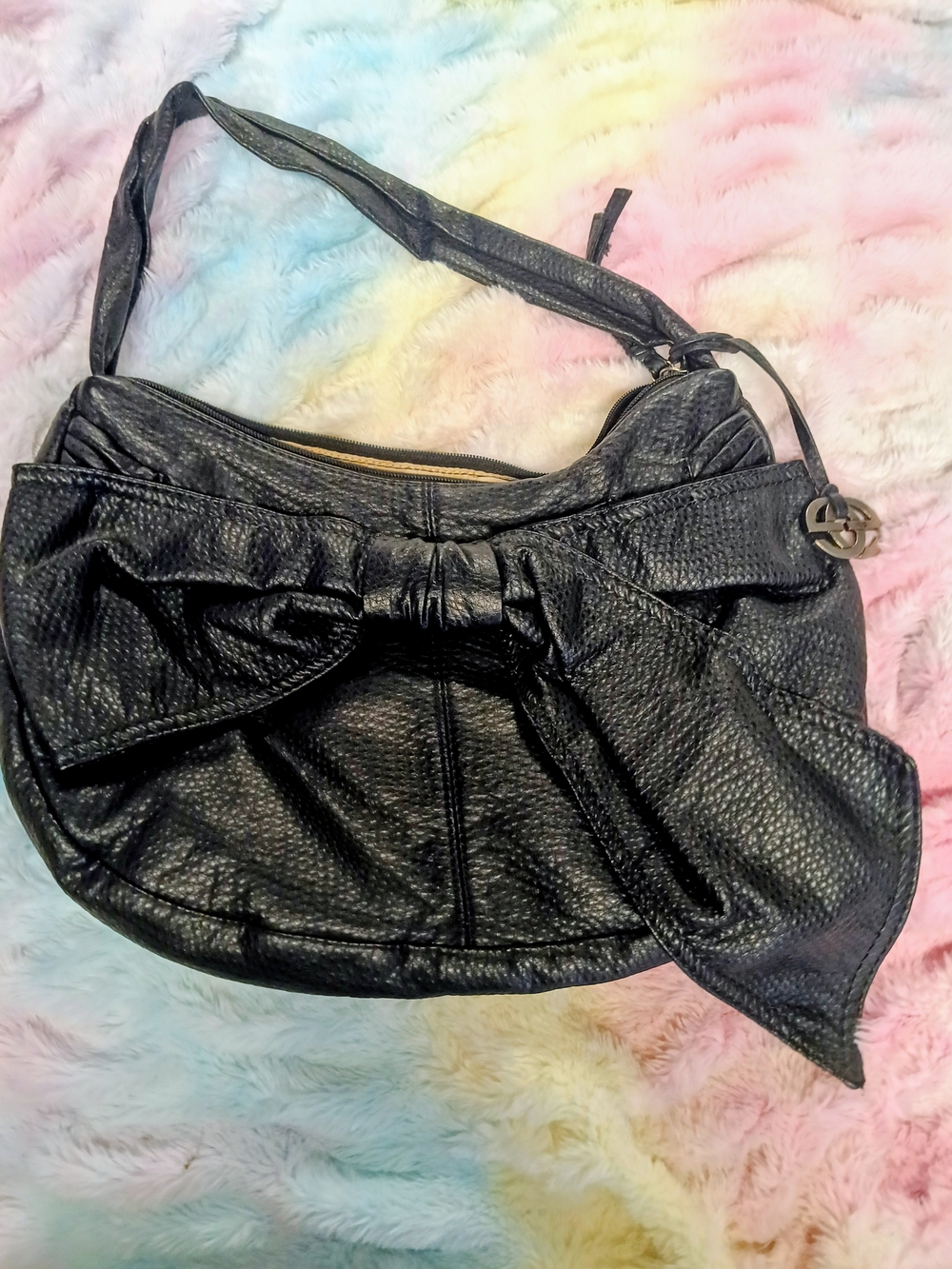 Marc Ecko Black Bow-Accent Shoulder Bag